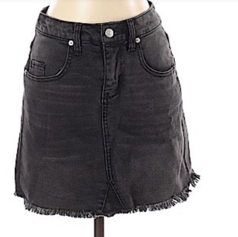 Target Fringe Black Denim Skirt New Size 10