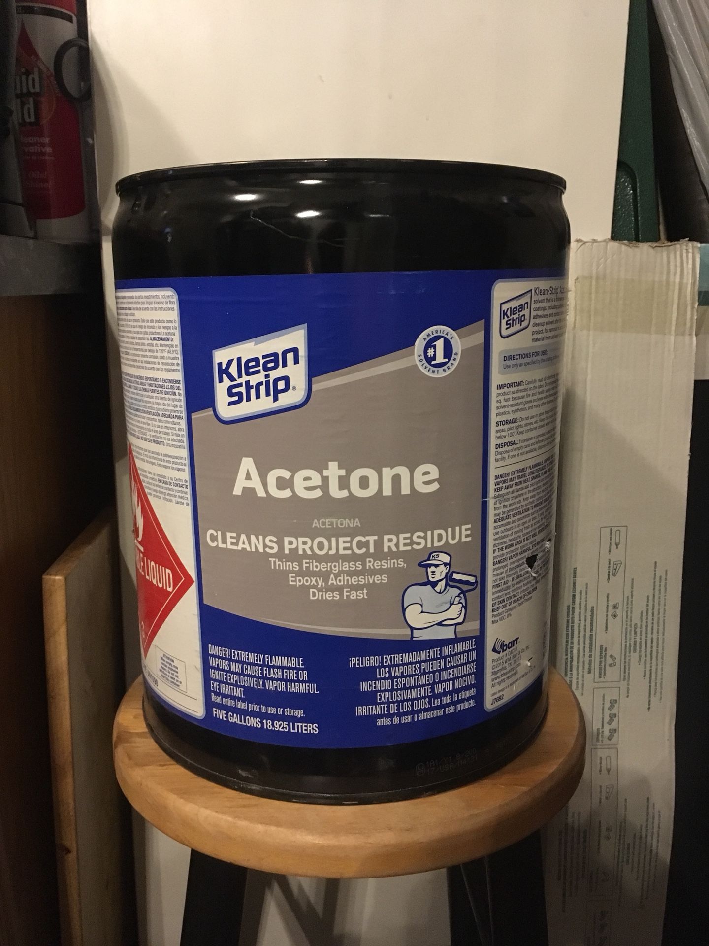 Klean Strip Acetone 5 Gallon Cans