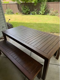 69” Patio table with two benches