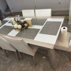 White Luxury dining Table (8 Chairs)