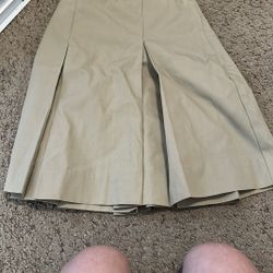 Girl’s Tan Pleated School Uniform Skirt