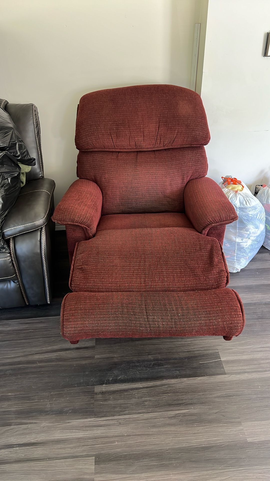 Maroon Small Recliner Sofa