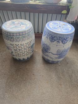 Pair of Chinese Ceramic Garden Stools