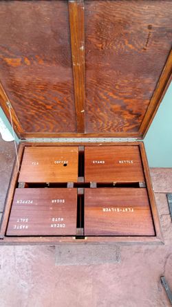 RARE Antique U.S. Military Navy Campaign "Puzzle Box" Officer Chest