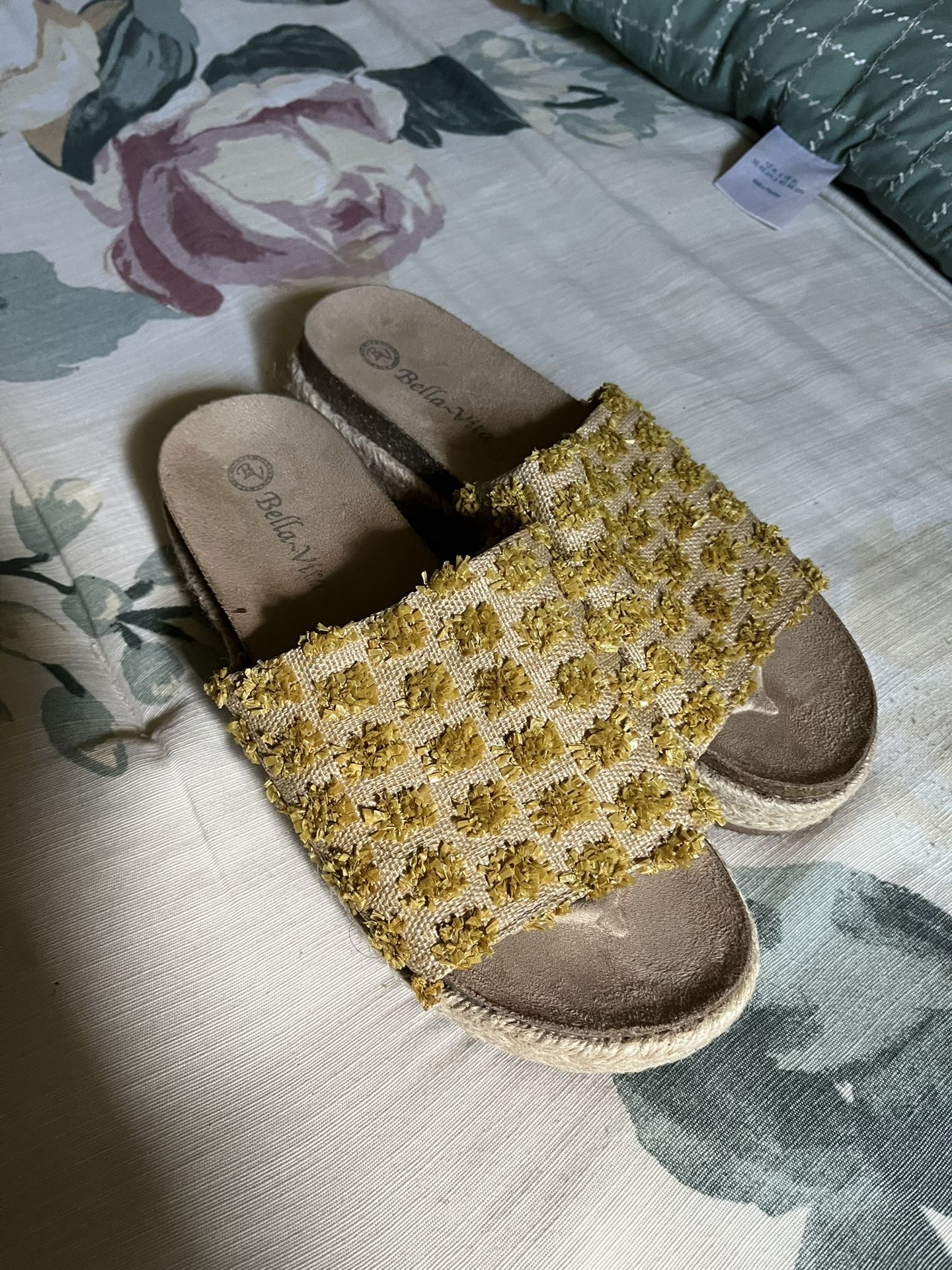 Ladies Bella Vita Platform Slides Sz 7