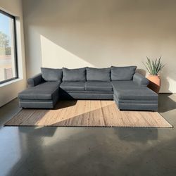 Double Chaise Gray Sectional Couch Free Delivery 🚚 