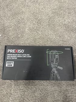 Prexiso Green Beam Self-Leveling 360-Degree Cross Line Laser With Tripod