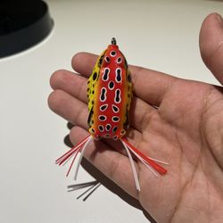 Realistic Top Water Frog Plastic Red Yellow White Bellied