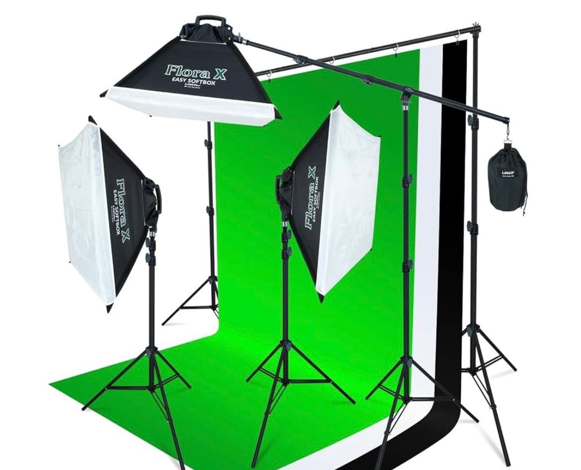 Linco Studio Lighting Kit, 4-socket Light Bank And Auto pop-up Softbox
