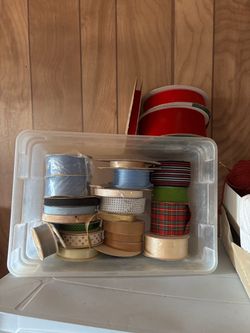 Large Lot of Assorted Craft Ribbon Spools