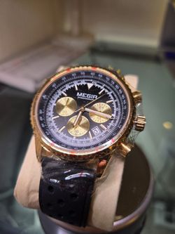 Brand New Megir Black Mens Watches Luxury Men's Watch