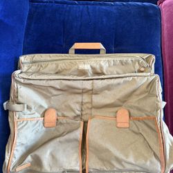 Vintage Garment Bag w Leather Details 