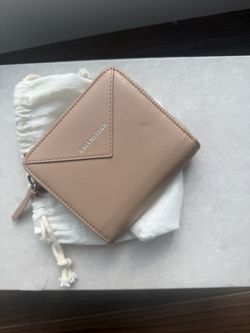 Balenciaga Zip-Around Card Wallet – Beige
