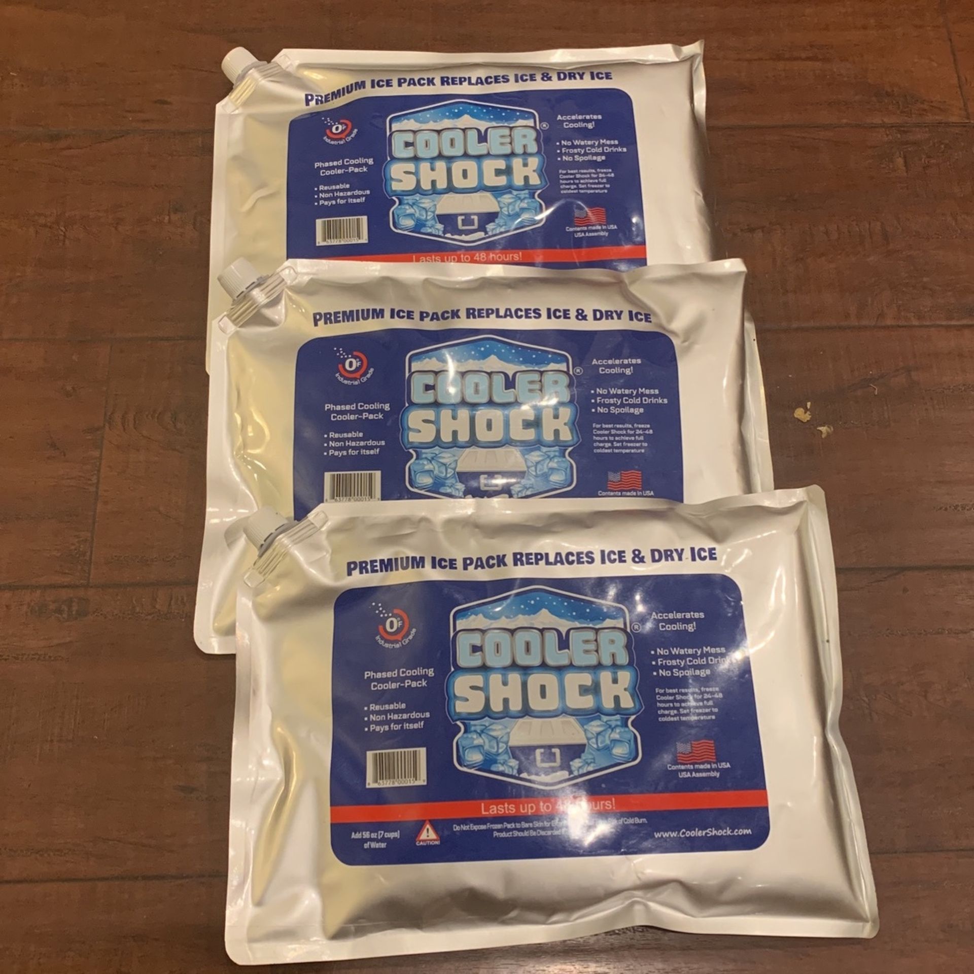 3 Pack Large 18’F 10”x14” Cooler Shock Ice Pack