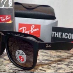 Rayban Justin Black Sunglasses New In Box