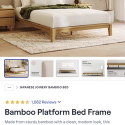 Nectar Bamboo Platform King Bed frame (No Headboard) - Brand New In Box