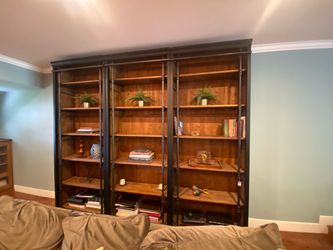 Beautiful Library Wall Bookcases- set of 3