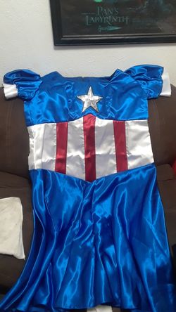 Custom lady plus size captain America dress