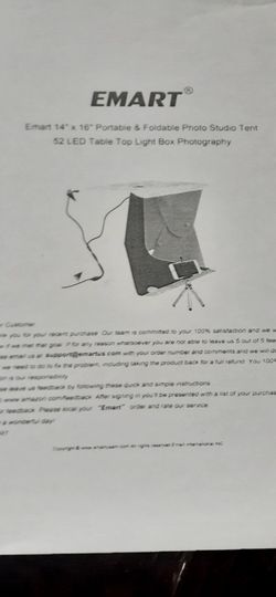 Emart 14 x 16 Studio Tent foldable and portable