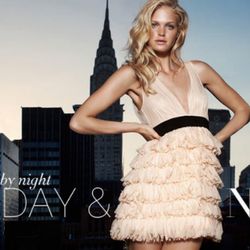 H&M Party Dress Fringes size 8 Champagne