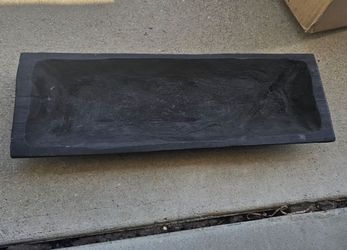 Decorative black wooden dough bowl