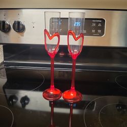 Champagne Heart Flutes for Shipping 