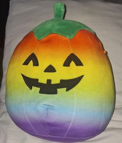 Squishmallow Rainbow Halloween Pumpkin Plush