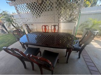 Cherry Dinner Table with 6 Chairs