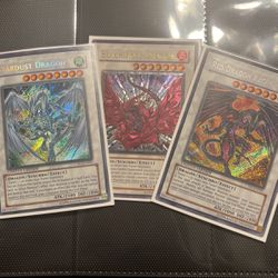 Ultimate Rare Black Rose Dragon and 2008 Stardust Dragon and Red Dragon Archfiend 