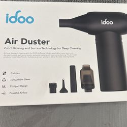 iDOO Electric Compressed Turbojet Air Duster, Metal Powerful Cordless Air Duster Mini Desk Vacuum Cleaner