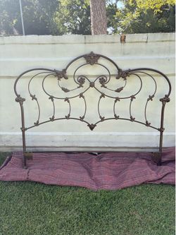 King queen iron headboard