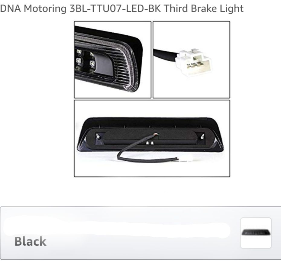 07-18 Toyota Tundra 3D LED Bar 3rd Third Brake Light Rear Cargo Lamp (Black / Smoked