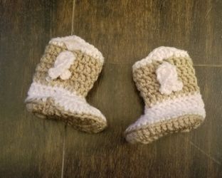 Cowgirl boots crochet baby infant photo prop