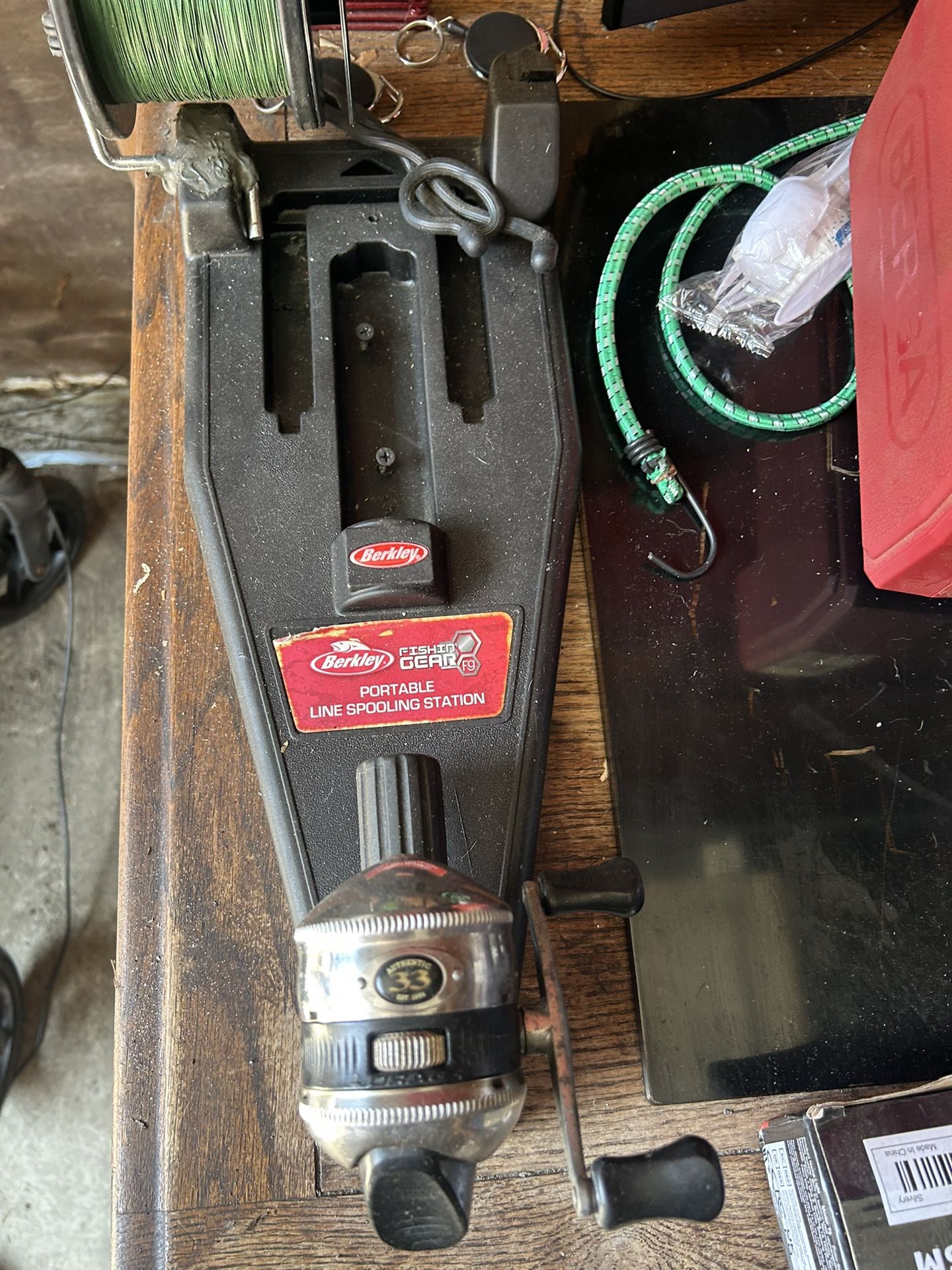 Fishing Pools And Reels, And Tool Box