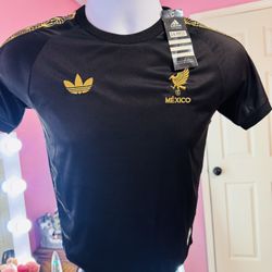 Mexico Soccer Jersey Black Gold