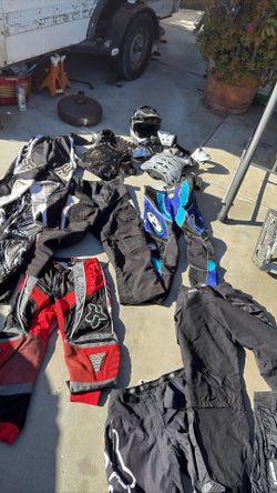 Motorcycle Gear 7 Adult Pants And 2 Boys Pants Helmet Pectoral Protection