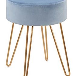 Velvet Ottoman, Vanity Stool, Modern Accent