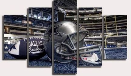 PEACOCK JEWELS Premium Quality Canvas Printed Wall Art Poster 5 Pieces / 5 Panels Wall Decor Dallas Cowboys Sport Painting, Home Decor Pictures
