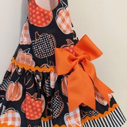 Handmade Pumpkin Dog Dress 