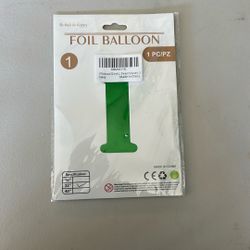 Green #1 Foil Balloon 