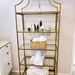 Unique Gold frame glass bookshelf from Target