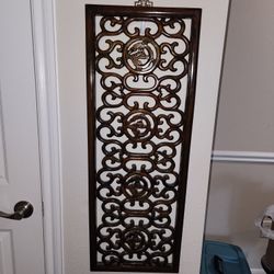 Vintage Chinese Carved Wood Wall Panel - 13" x 35.5"
