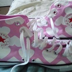 Pink And White Hearts Converse