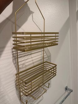 Gold Bathroom Shower Multi-Tier Organizer