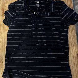 H&M XS Shirt Black w/ White Stripes