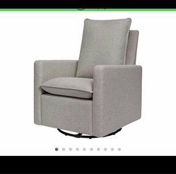 Babyletto Cali Pillowback Swivel Glider in Performance Grey Eco-Weave, Water Repellent & Stain Resistant, Fabric, Greenguard Gold and CertiPUR-US Cert