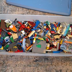 Legos-assorted. 18# 34x16" Container. Included Red Lego Case. See Pics
