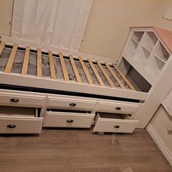Twin/Twin Bedset W/3 Storage Drawers & Shelf(Mattress Included:$710)