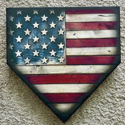 American Flag Home plate 