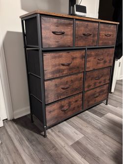 9 Drawer Dresser, Mattress, Box Spring, and Bed Frame